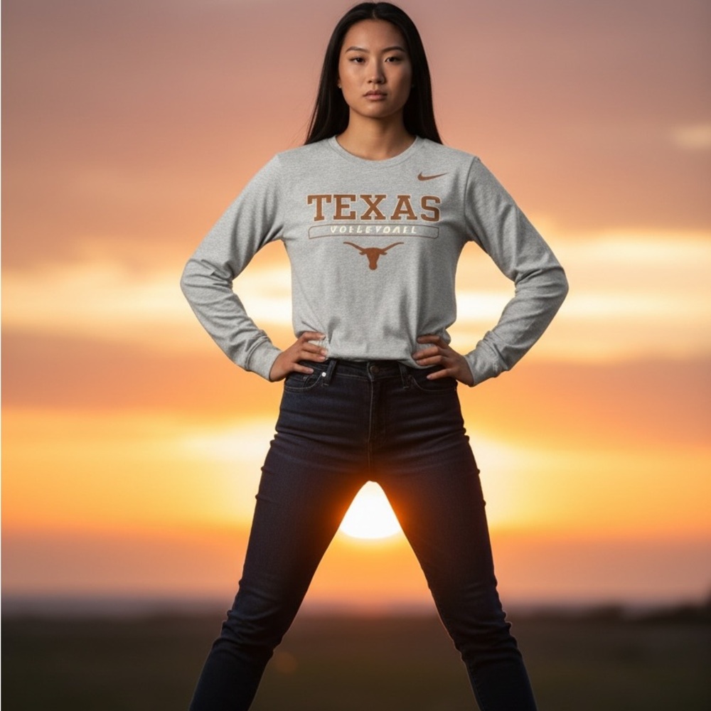 Nike Women's Gray Texas Volleyball Long Sleeve Tee